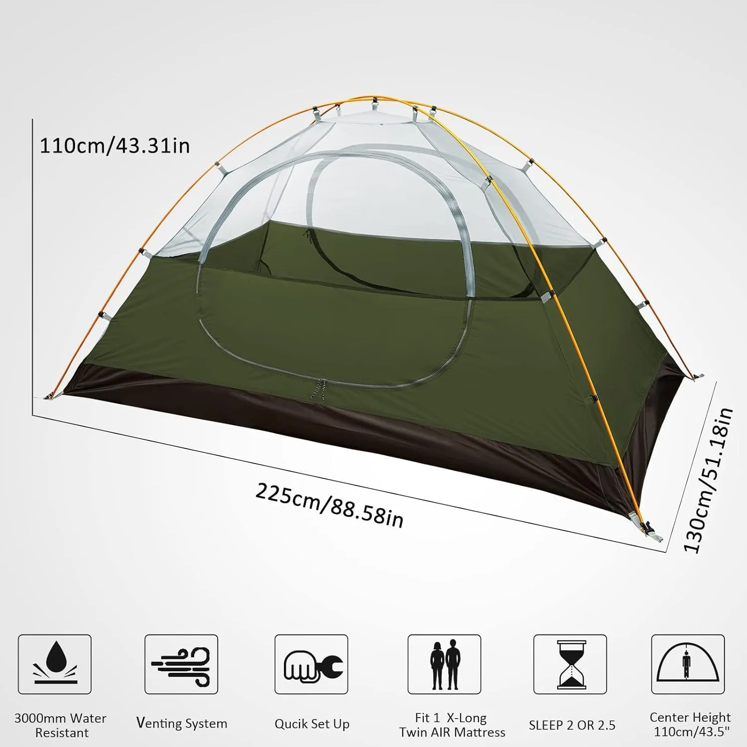 Imagem -02 - Barraca de Acampamento Leve Impermeável Mochila de Portas Fácil Configuração Viagens ao ar Livre