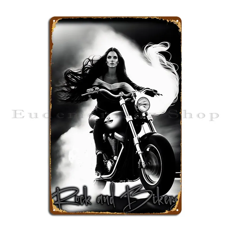 Rock And Bikers Metal Plaque Poster Wall Plaque Printed Garage Pub Wall Mural Tin Sign Poster