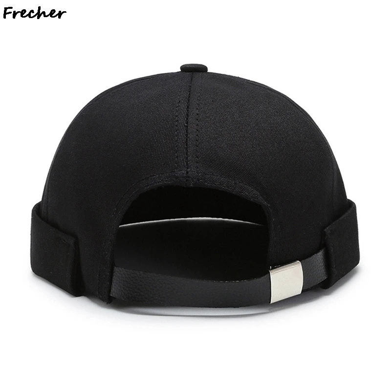 Men Women Skullcap Sailor Cap Brimless Vintage Docker Streetwear Adjustable Cotton Short Denim Rolled Cuff Beanies Cap Hats 2022