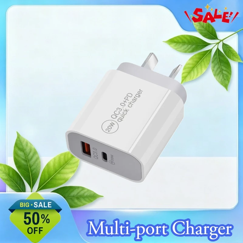 

20W Dual-Port Australian PD Charger for SAA Certified PD + QC3.0 Adapter 20W Australian PD Direct Charging