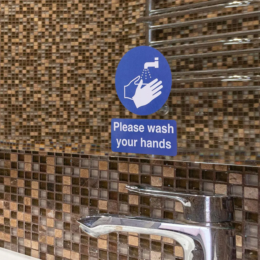 

12pcs Bathroom Hand Wash Decals For Home Office Restaurant Wash Hands Signs Durable Waterproof Stickers For