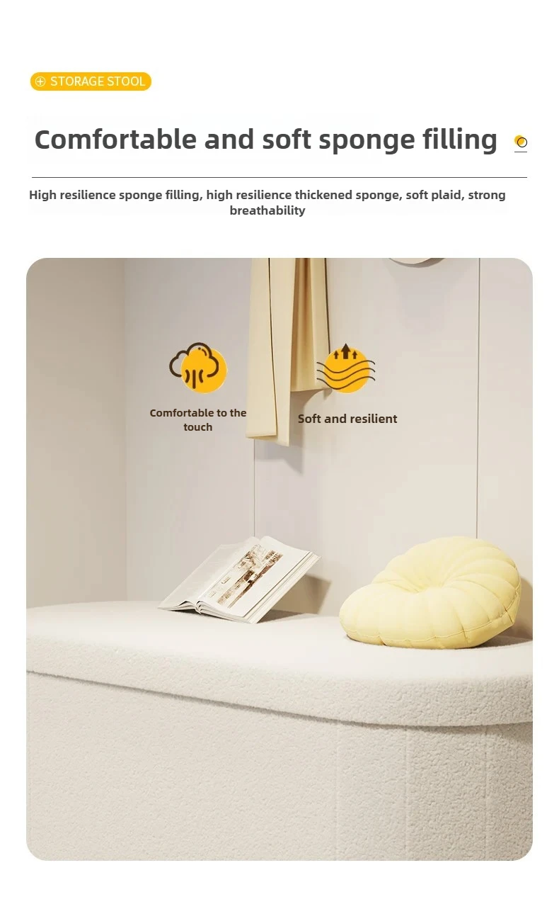 Nordic Folding Storage Stool Entrance Hall Sitting Shoe Stool Living Room Rest Sofa Seat Storage Home Furniture Bed End Stool