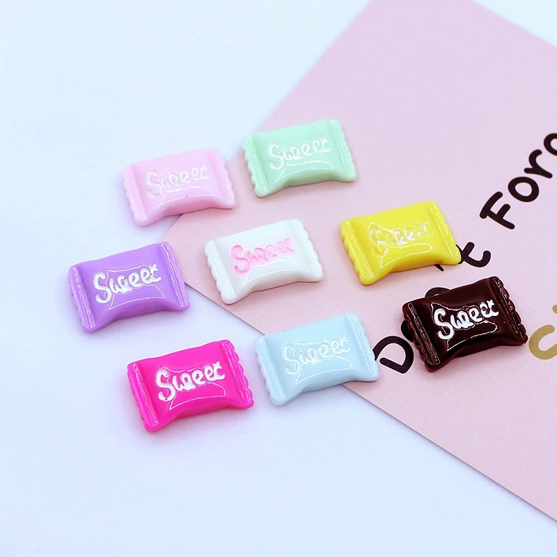 10pcs Kawaii Resin Mini Candy Decoration Miniature Accessories Material Scrapbooking Figurine Supplies Flatback Cabochon Diy