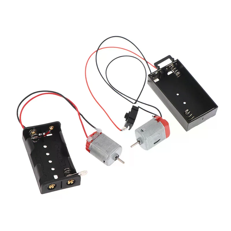 High Quality 130 Motor Kit With 2x Battery Storage Case And Switch 16500RPM Mini DIY Electronic Motor Circuit Model Kit