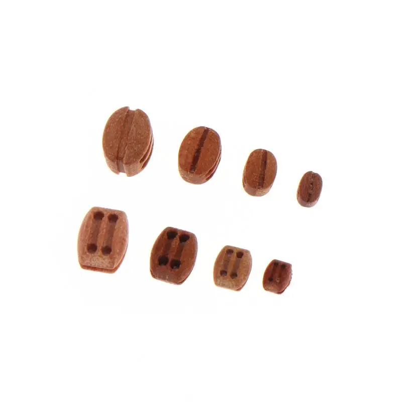 10Pcs DIY Model Ship Building Accessories Ancient Sailboat Model Accessories Wooden Double Block Pulleys 3mm 4mm 5mm 6mm view 5