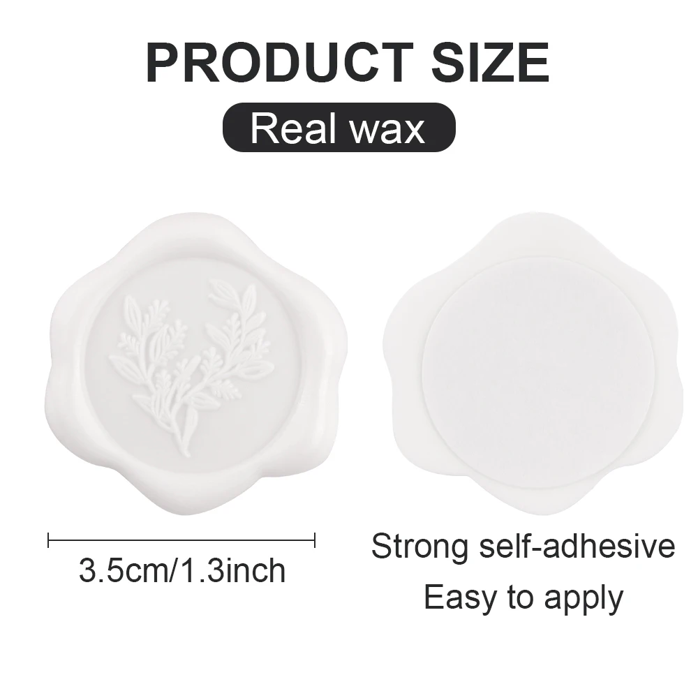 20Pcs/set White Wax Seal Stickers Handmade Envelope Seals Self Adhesive Wax Stickers for Wedding Decoration Wine Bags