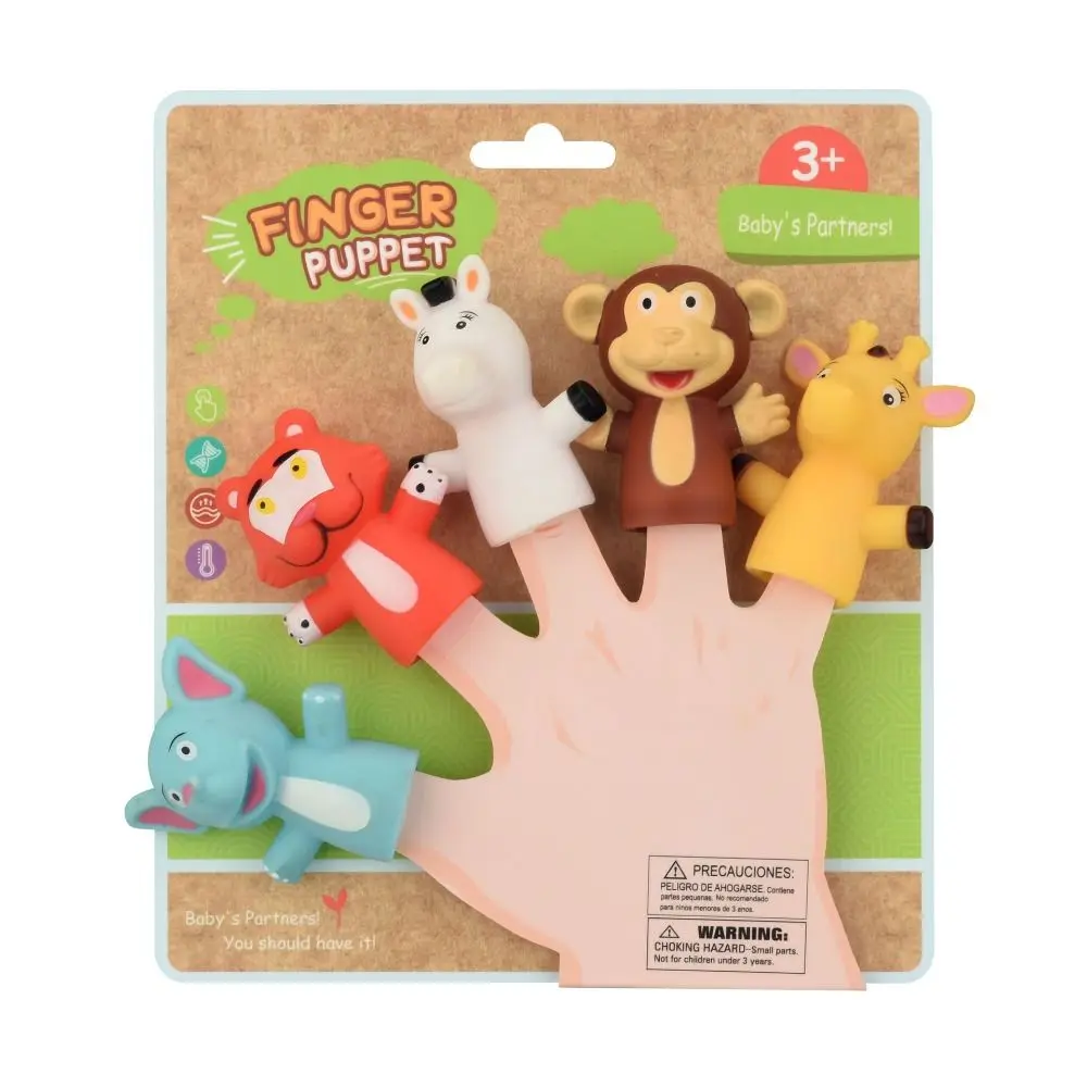 Mini animal colorido fantoche de mão educacional montessori boneca dedo fantoche conjunto segurança mordedor mastigar brinquedos dinossauro fantoche de dedo
