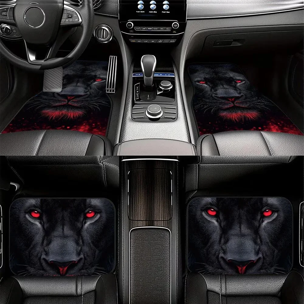 4-teiliges Set, Universelle Bedruckte Autofußmatten, Vollflächige Autofußmatten für Alle Jahreszeiten, XPE Rutschfeste und Verschleißfeste Autofußmatten Geeignet für SUV-Innenräume, Feinkörnige