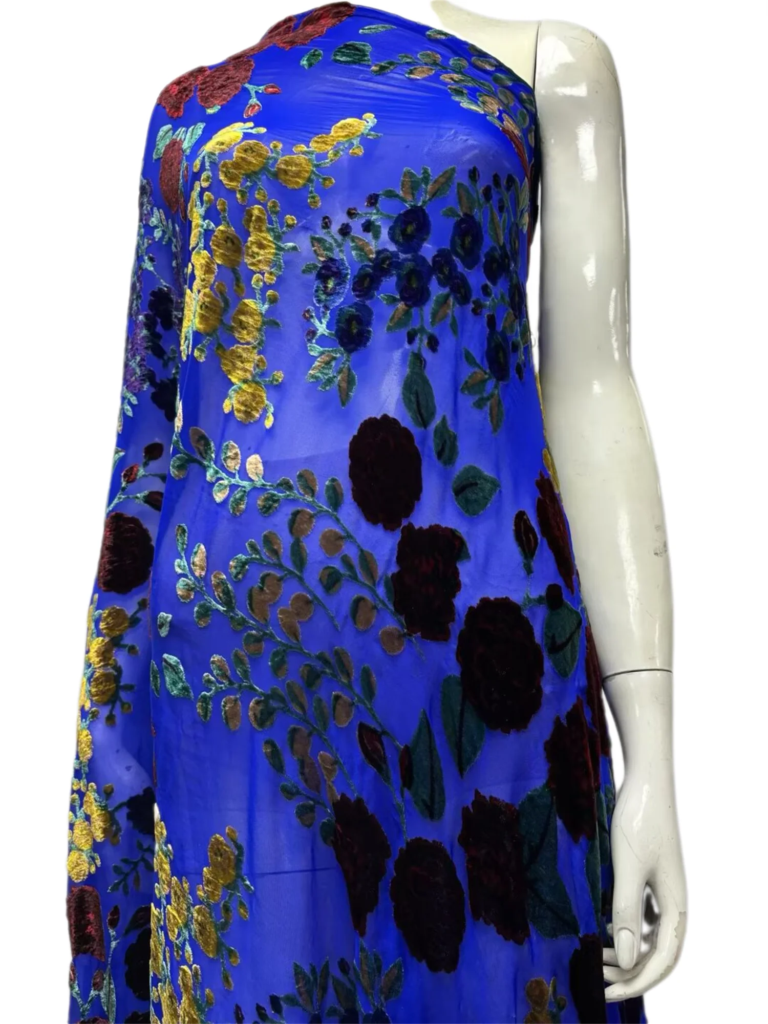 

5 Yards Brocade Velvet Lace Jacquard Fabric 5 Yards High Quality Lace Fabric Fashion African Laces Fabrics For Women Wedding Sew