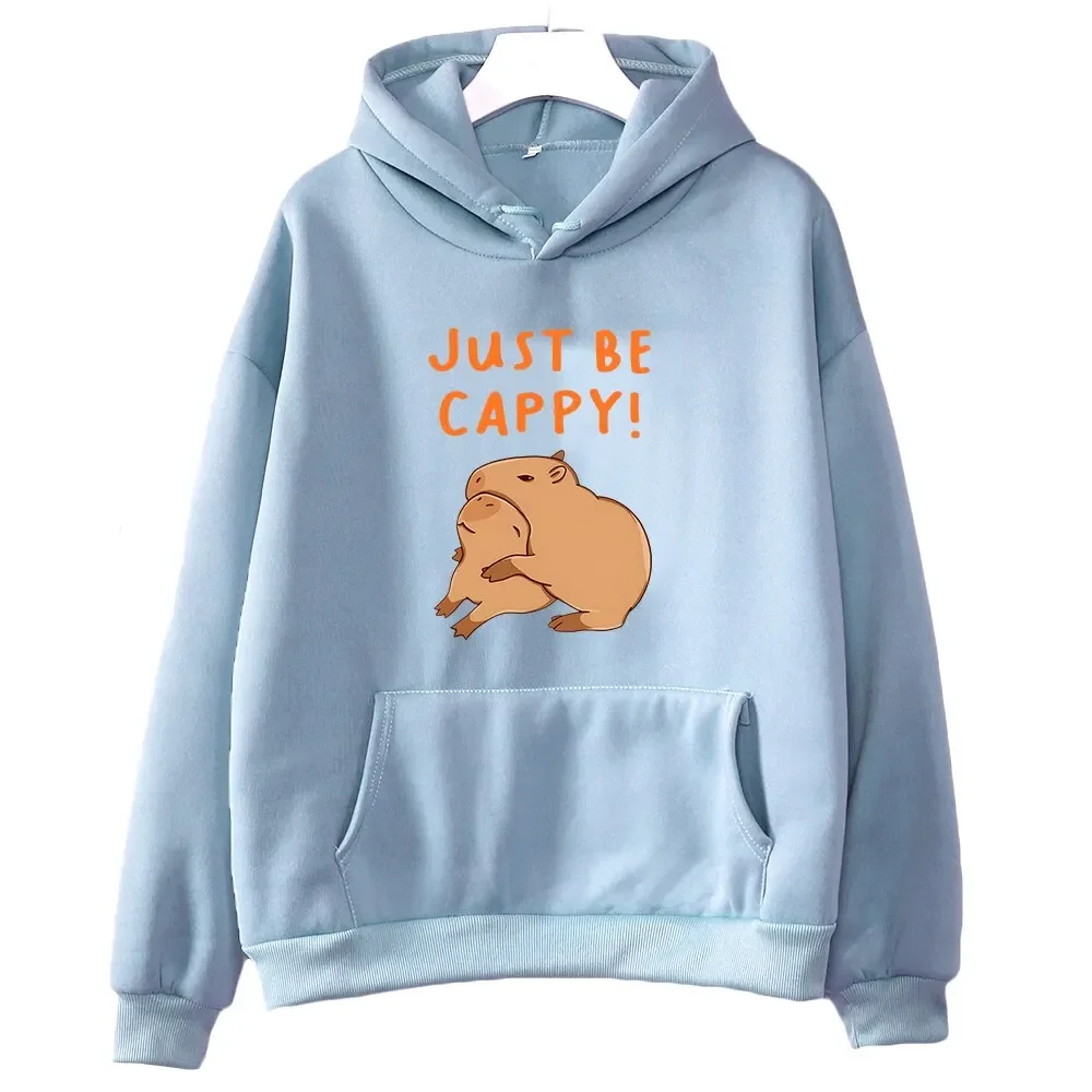 Capybara Just Be Cappy Hoodies Letter Print Sweatshirts baby boys clothes Autumn/Winter kids Clothes girl Cartoon Kawaii Graphic