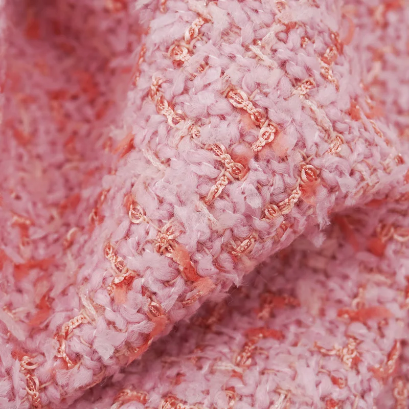 Pop Pink Wool Tweed Fabric for Coats Diy