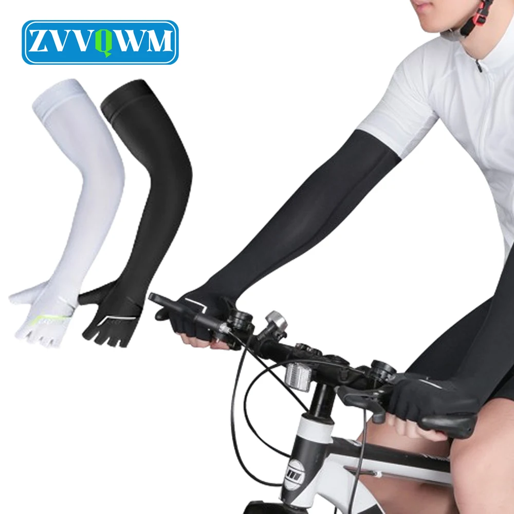 

1Pair UV Arm Sleeves Sun Protection Women Men Compression Cycling Arm Sleeve Cooling Sports Arm Cover Sunblock