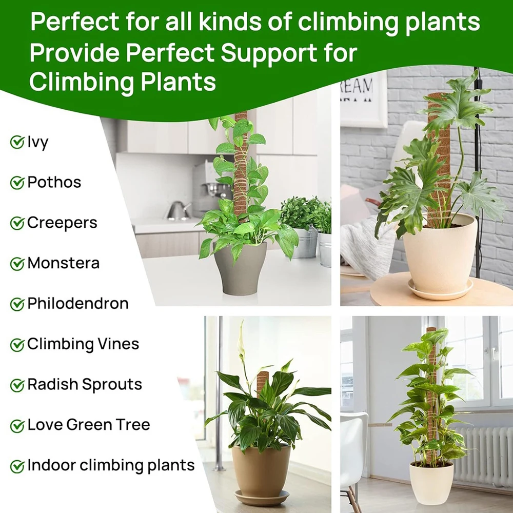 30cm/40cm/50cm Moss Totem kutup yosun kutup bitkiler için Monstera 2 adet yosun kutup tırmanma için kapalı saksı bitkileri