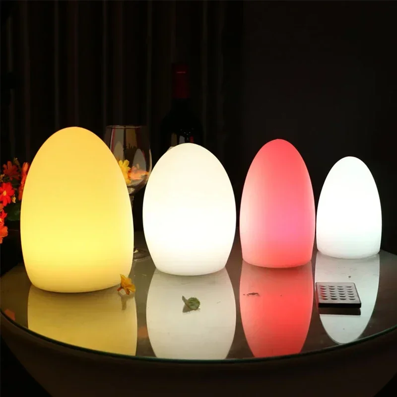 ABEL Modern Led Atmosphere Desk Lamp Creative Egg Shaped Table Light Luminescence Color Waterproof Decor Restaurant Kty