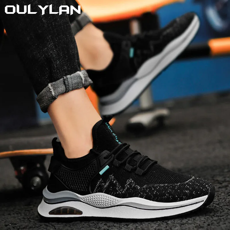

Oulylan New Mesh Sports Men's Shoes Korean Version Low Cut Breathable Sneakers Cushioned Casual Running Shoes