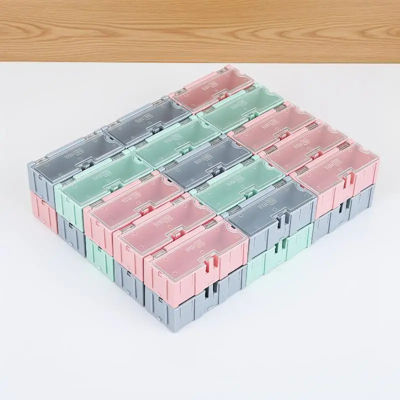 5 pieces of spliceable plastic storage box SMD SMT electronic box electronic components small screws nuts washers container