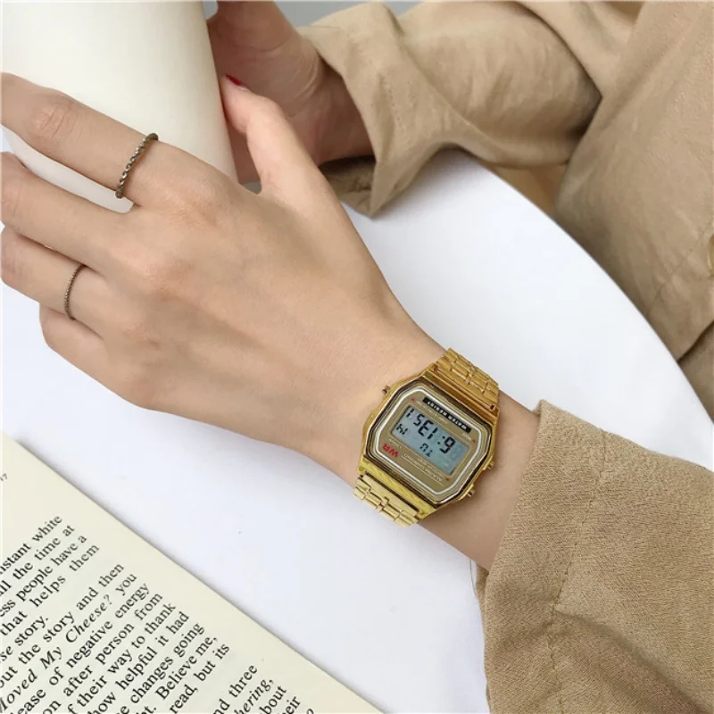 New Digital Wristwatches for Men Women Multifunction Alarm Electronic Clock Wrist Watch Stainless Steel LED Stopwatch Watches