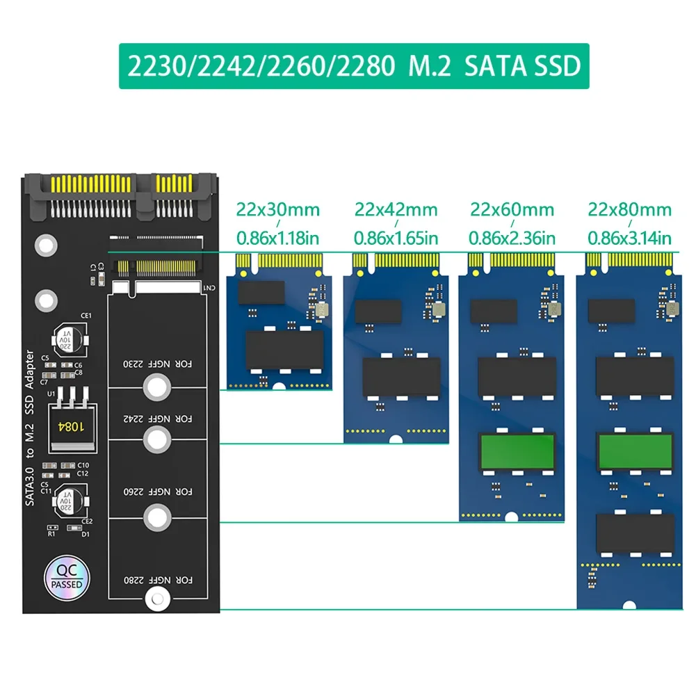 M.2 NGFF to SATA Adapter Card B Key/B & M Key SSD Converter NGFF M2 to SATA III Drivers For NGFF M.2 2280 2260 2242 2230 SSD