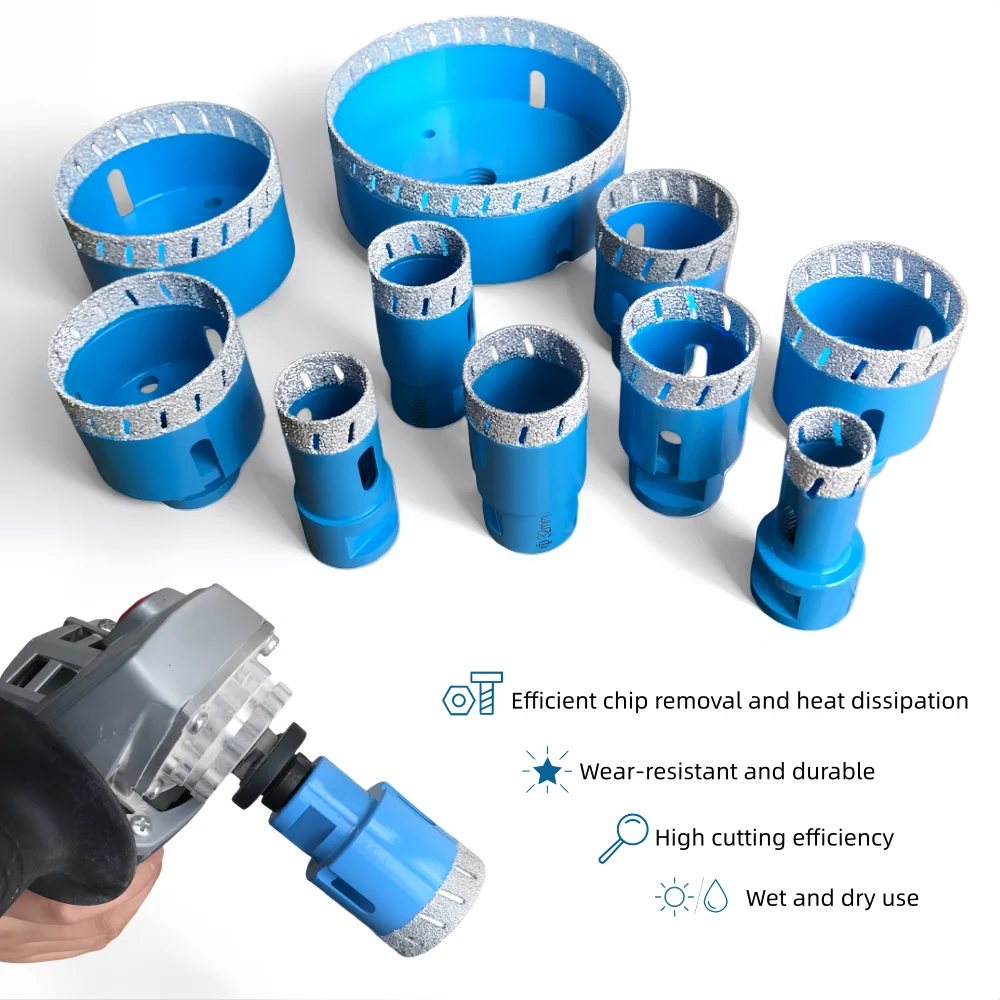 

Сверло с наклонным отверстием с резьбой M14 диаметром 20-100 мм, кольцевая пила для мрамора, керамической плитки, алмазное сверло для гранита и пористого цвета.