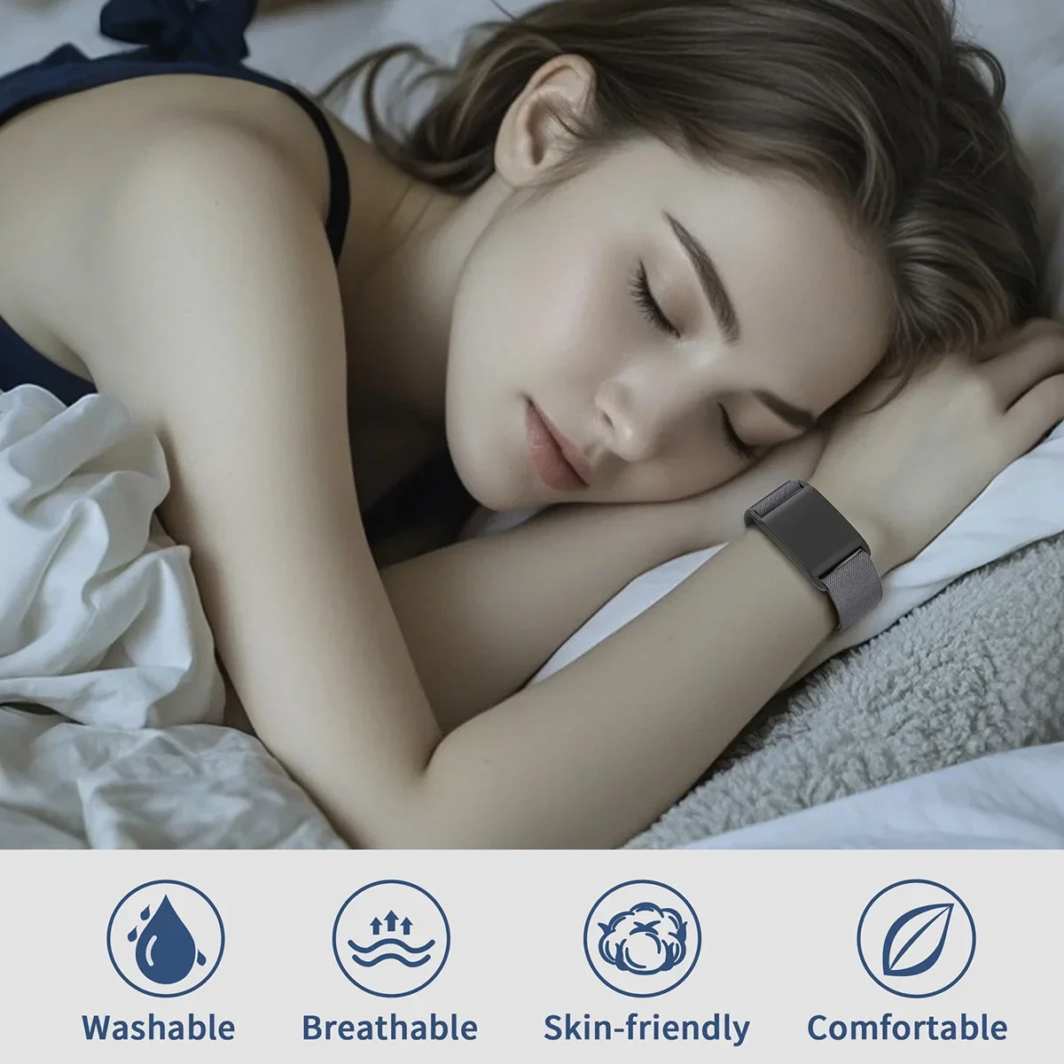 حزام رياضي من النايلون متوافق مع حافظة Whoop Band 4.0 ممتصة للصدمات من النايلون المسامي وقابلة للتعديل ومقاومة للماء وأشرطة معصم بديلة #4