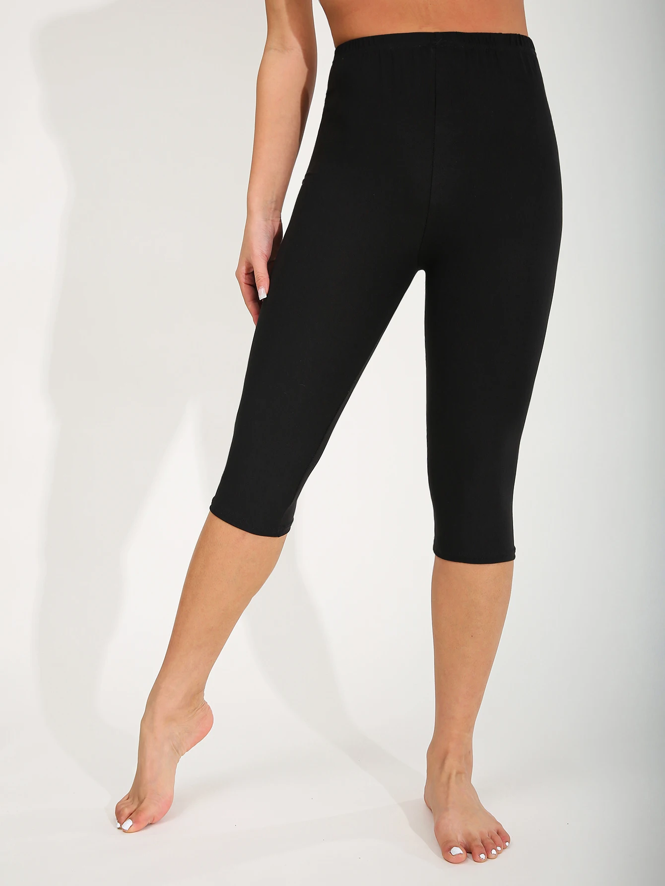 CUHAKCI Primavera Verano minimalista cepillado Leggings de mujer siete partes negro puro moda deportes ejercicio Fitness Yoga pantalones