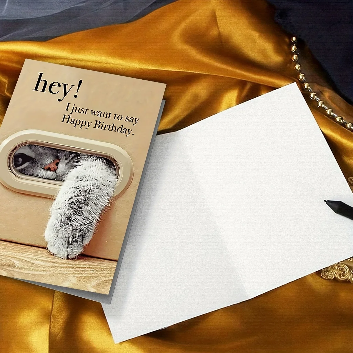 قطعة واحدة من بطاقة عيد ميلاد مبتكرة بتصميم قطة لطيفة، هدية عيد ميلاد مثالية للعائلة والأصدقاء #6
