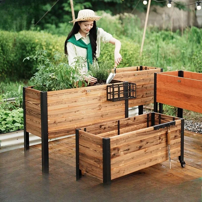 AARemovable Preservative Wood Flower Box One Meter Vegetable Garden Balcony