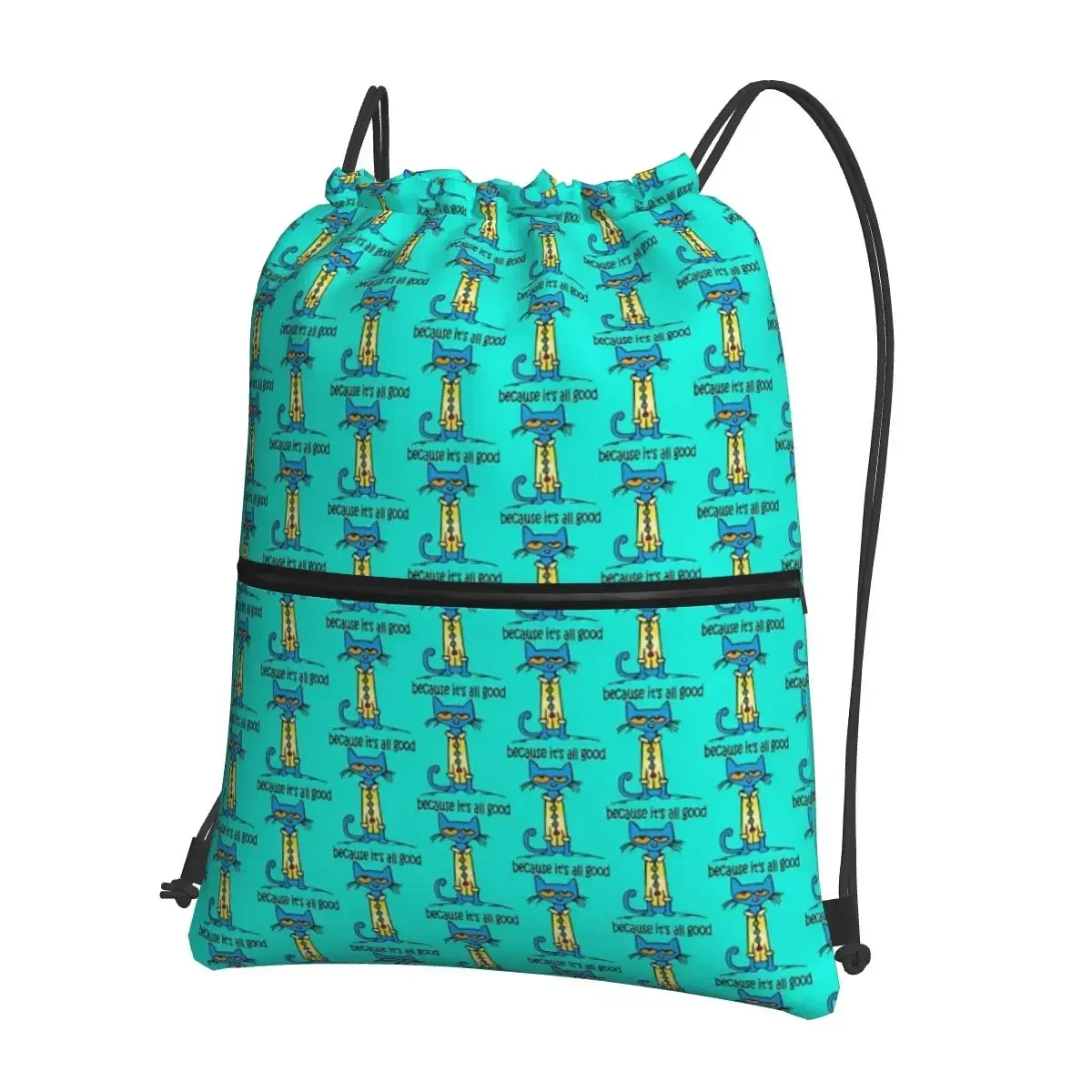 

Pete The Cat Portable Backpacks Drawstring Bag Fashion Drawstring Bundle Pocket Shoes Bags For School Students