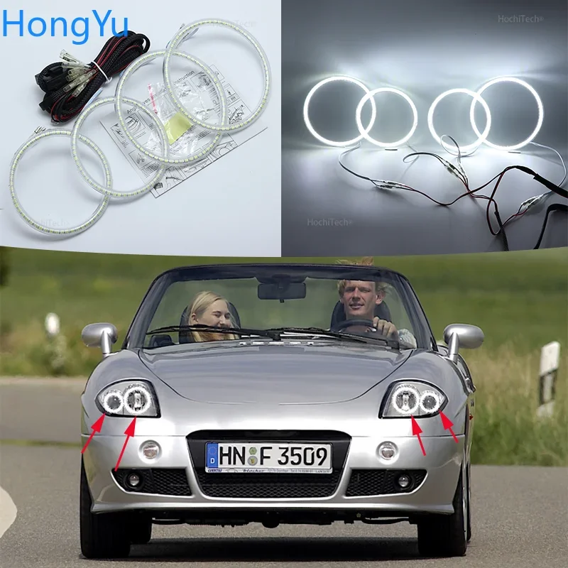 

SMD Led Angel Eyes Kit дневные ходовые огни DRL для Fiat Barchetta 1995-2005 гг., супер яркий белый цвет 3528