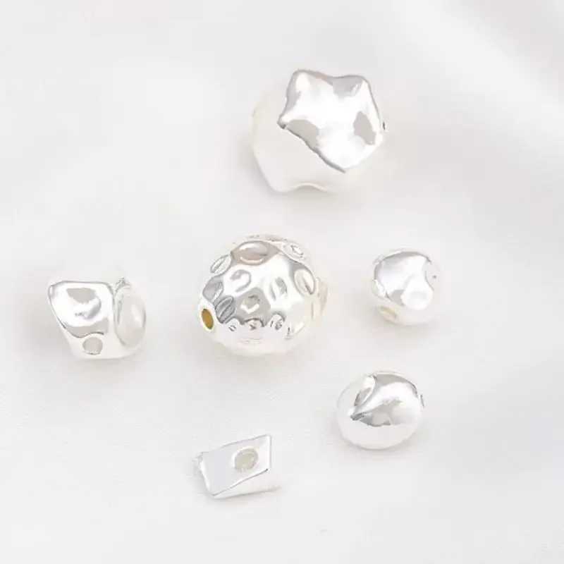 Dikke zilveren vormige stenen parel driehoek kleine gebroken goud gescheiden kralen onregelmatige losse kralen DIY string armband accessoires