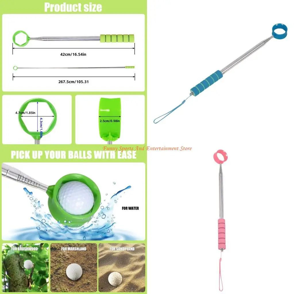 

C4DE Stainless Steel Golf Ball Grabbers Telescopic Golf Ball Retrievers Easy to Use