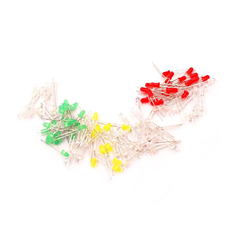 100 Pcs 3 Mm 5 Mm Led Light Wit Geel Rood Groen Blauw Diverse Kit Diy Leds Set Elektronische Diy kit