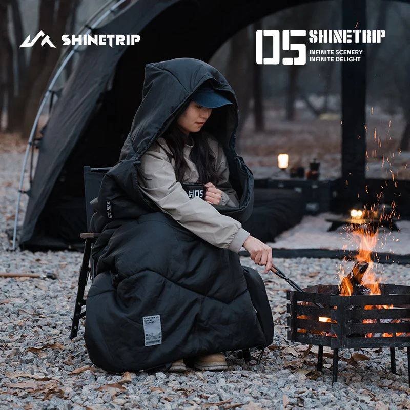 Outdoor Camping Sleeping Bag ShineTrip Silk-Like Cotton Compression Packing Portable Breathable Two-Way Zipper Warm Sleeping Bag