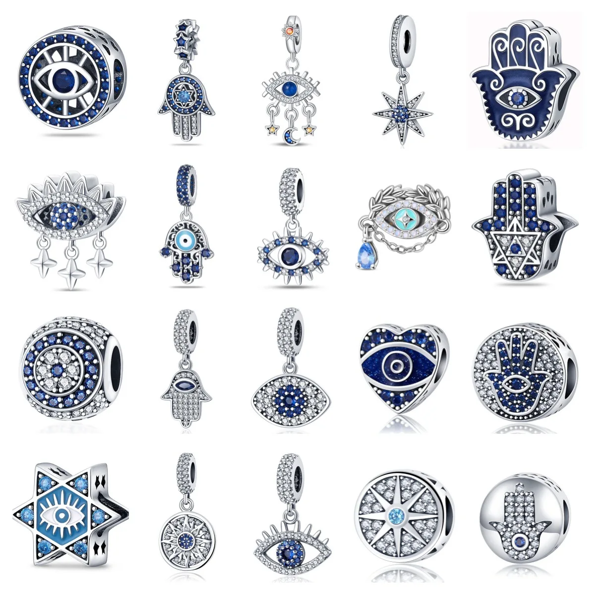 

Высококачественные женские серебряные бусины «Глаз дьявола Фатимы», очаровательные бусины для рук, ювелирные изделия «сделай сам», аксессуары для браслетов