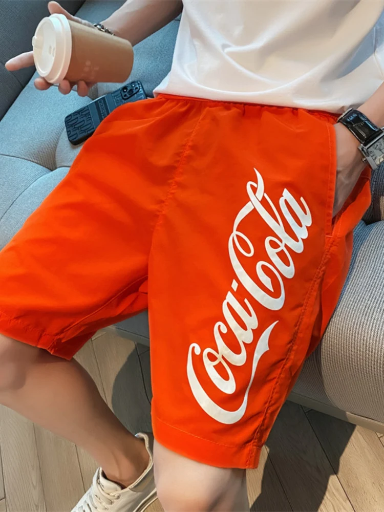 

Summer Thin ort Pants Men's Beach Casual Loose Fit Qui Dry INS Trendy Brand Youth Teenager Outdoor Wear mid Waist ort S...