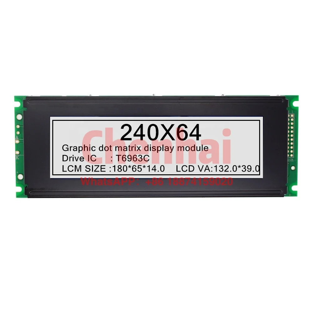 240x64 T6963C graphics lcd display module color screen display module