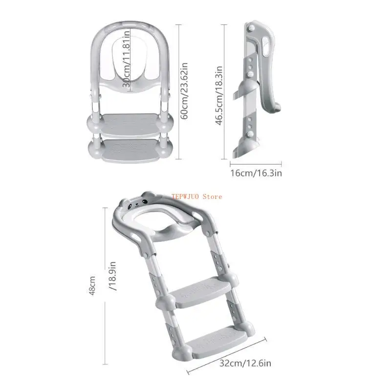 U50F للطي مقعد تدريب المرحاض خطوة البراز للأطفال لينة/وسادة صلبة درجة سلم نونسليب معالجته قبضة 50 كجم الحمولة #6