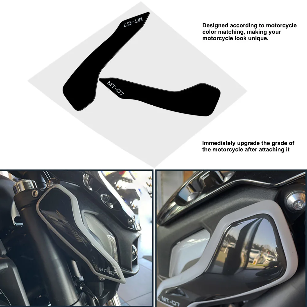 MT-07 for YAMAHA MT-07 2022 Motorcycle 3D Resin Front End Protection Sticker Waterproof Anti-scratch Protector