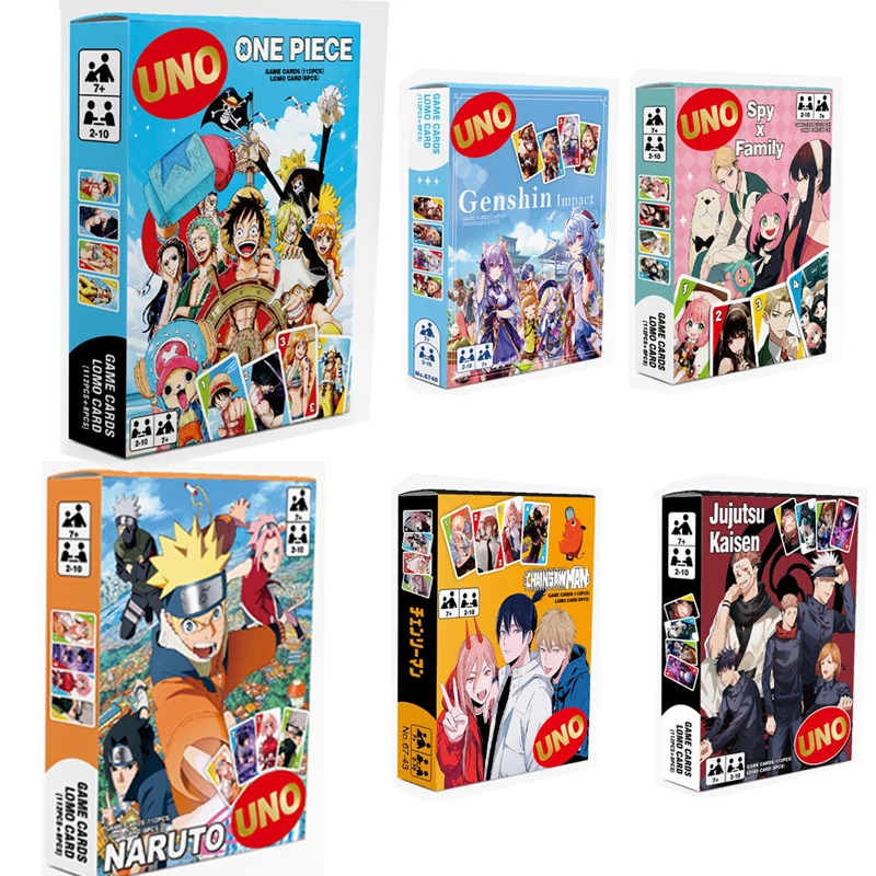 

UNO One Piece NARUTO Spell Battle Chainsawman Card Game for Family Night Featuring Tv Show Themed Graphics