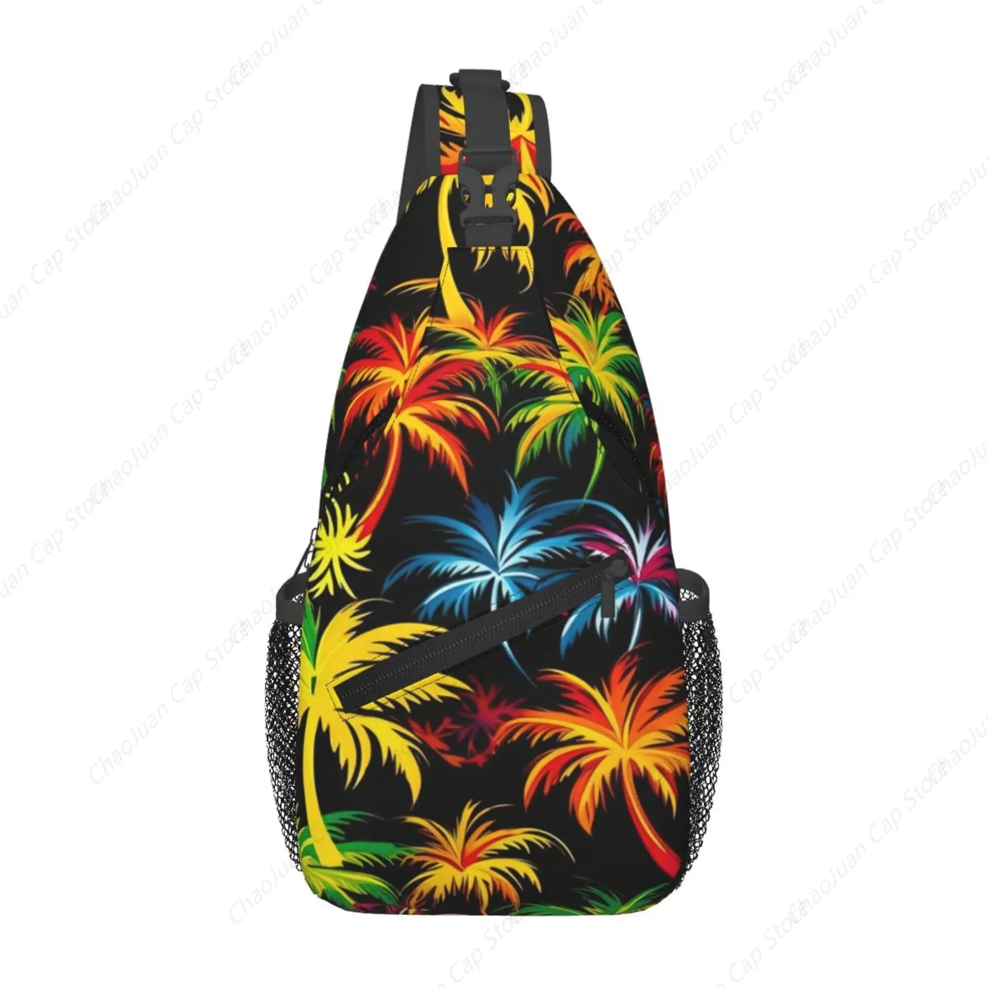 

Colorful Tropical Trees Hawaii Palm Sling Backpack Crossbody Bag, Chest Bag Daypack Fanny Pack Cross Body Bag for Outdoors