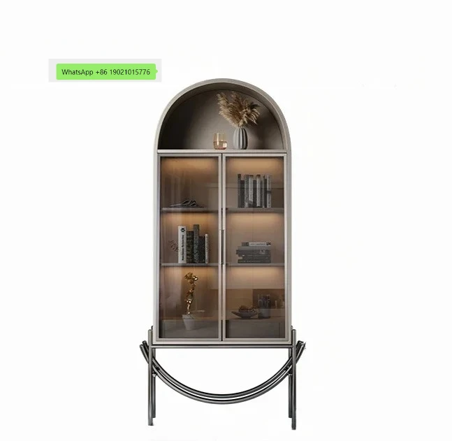 Italian minimalist bookcase study multi-layer bookshelf light luxury shelf home modern storage locker
