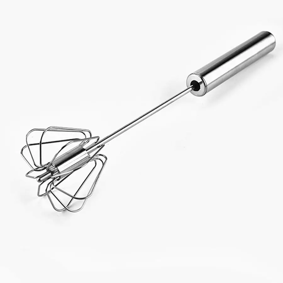 

Steel Egg Whisk, Hand Push Rotary Whisk Blender, Versatile Milk Frother, Hand Push Mixer Stirrer for Blending, Whisking, Beating