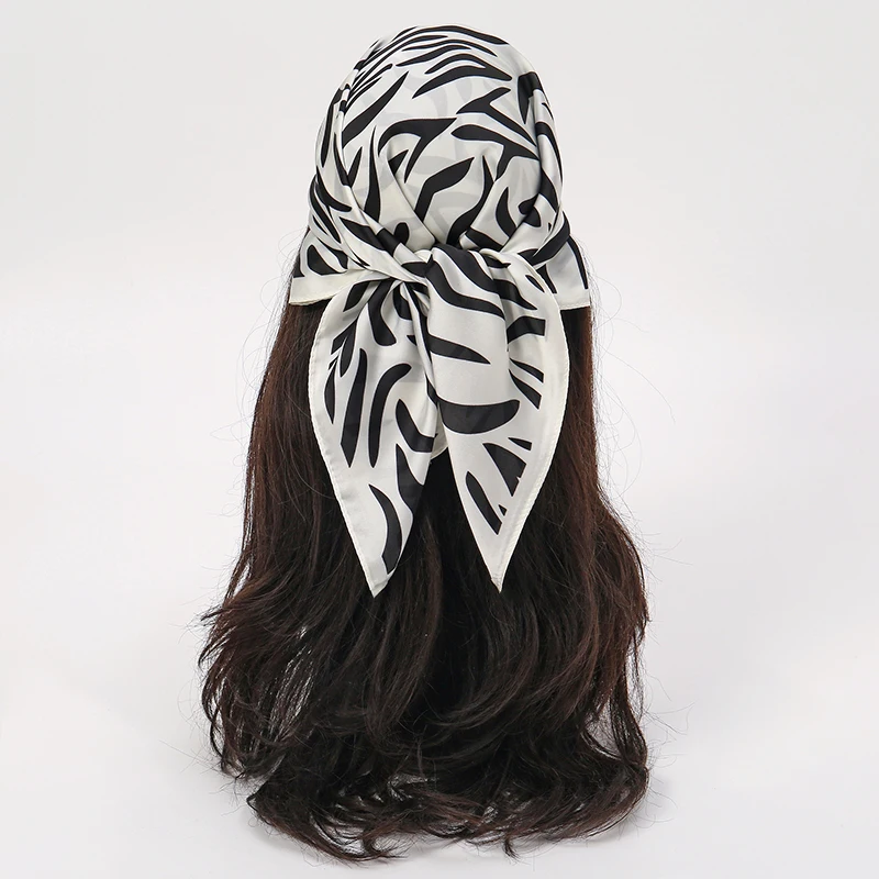 70*70cm Women's Silk Scarf Luxury Headscarf Horse Neck Ties Luxury Leopard Handerchief Female Summer Hijab Bufanda Bag Ribbions image 5