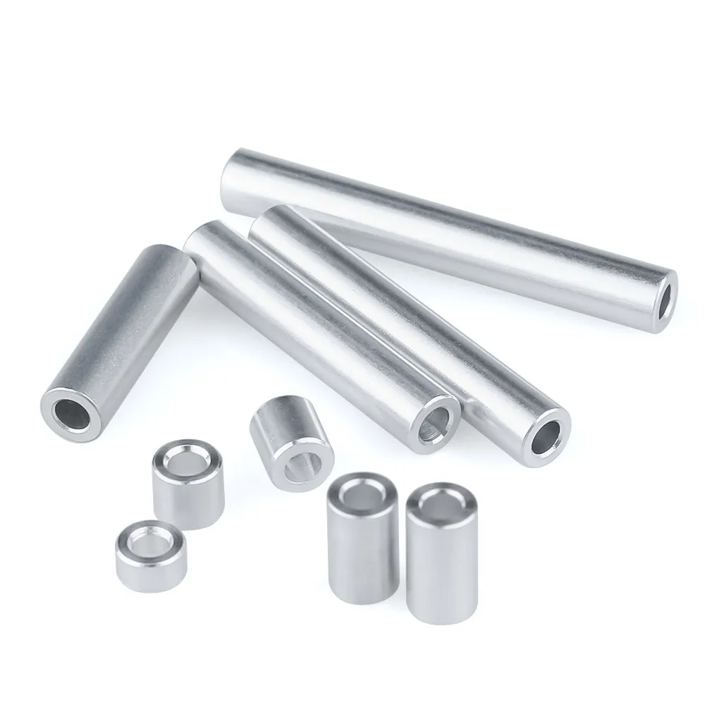 M6 M8 Unthreaded Aluminum Alloy Bushing Washer Gasket Round Hollow Standoff Spacer Sleeve OD 10/12/15/16/20/25 Length 1-30