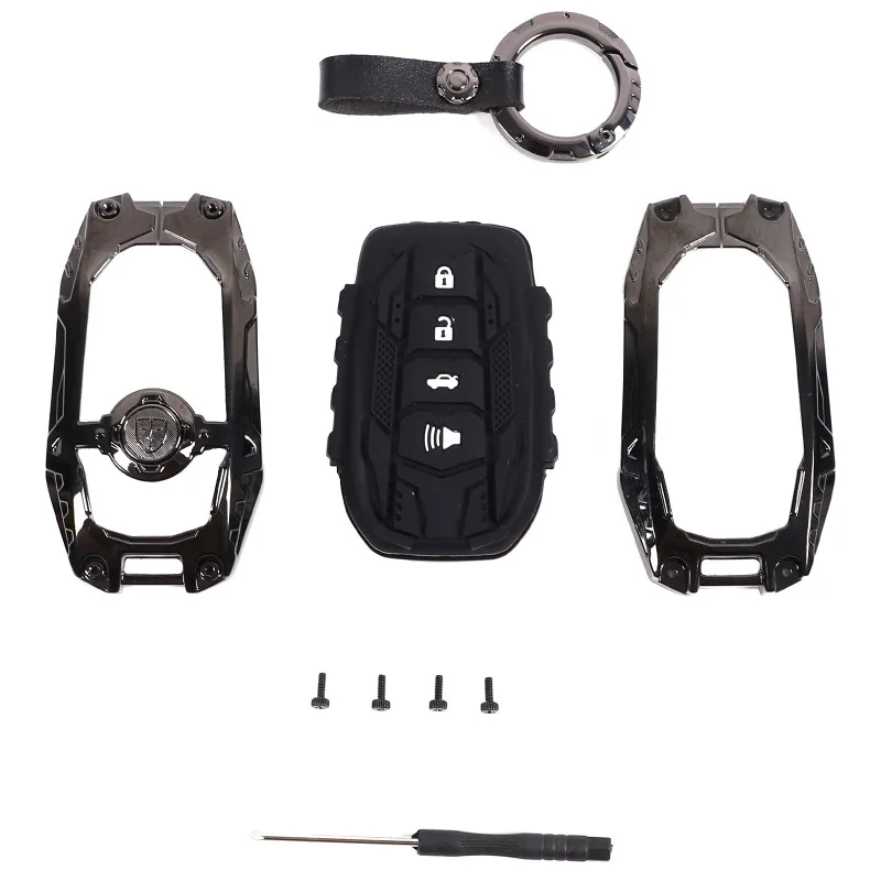 سبائك الزنك لـ 2024+ تويوتا تاكوما / 2022+ حافظة مفاتيح تندرا وحقيبة مفاتيح بإبزيم دائري (نموذج Mecha) ملحقات السيارة #2