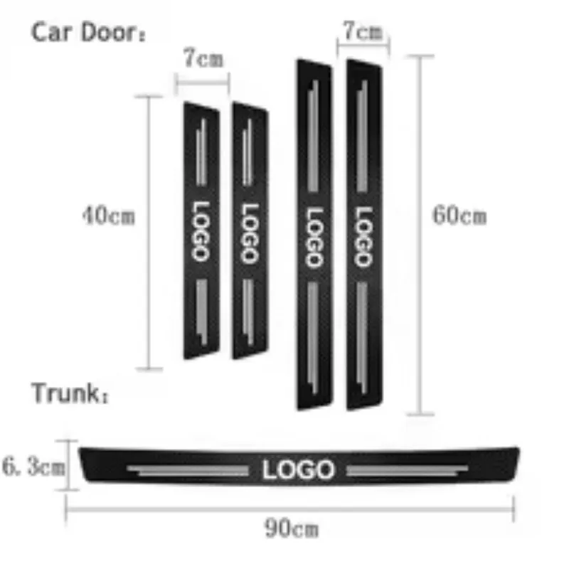 Car Accessories for DAF XF 95 105 CF LF VAN Car Accessories 4Pcs Car Stickers Threshold Strip Carbon Fiber Interior