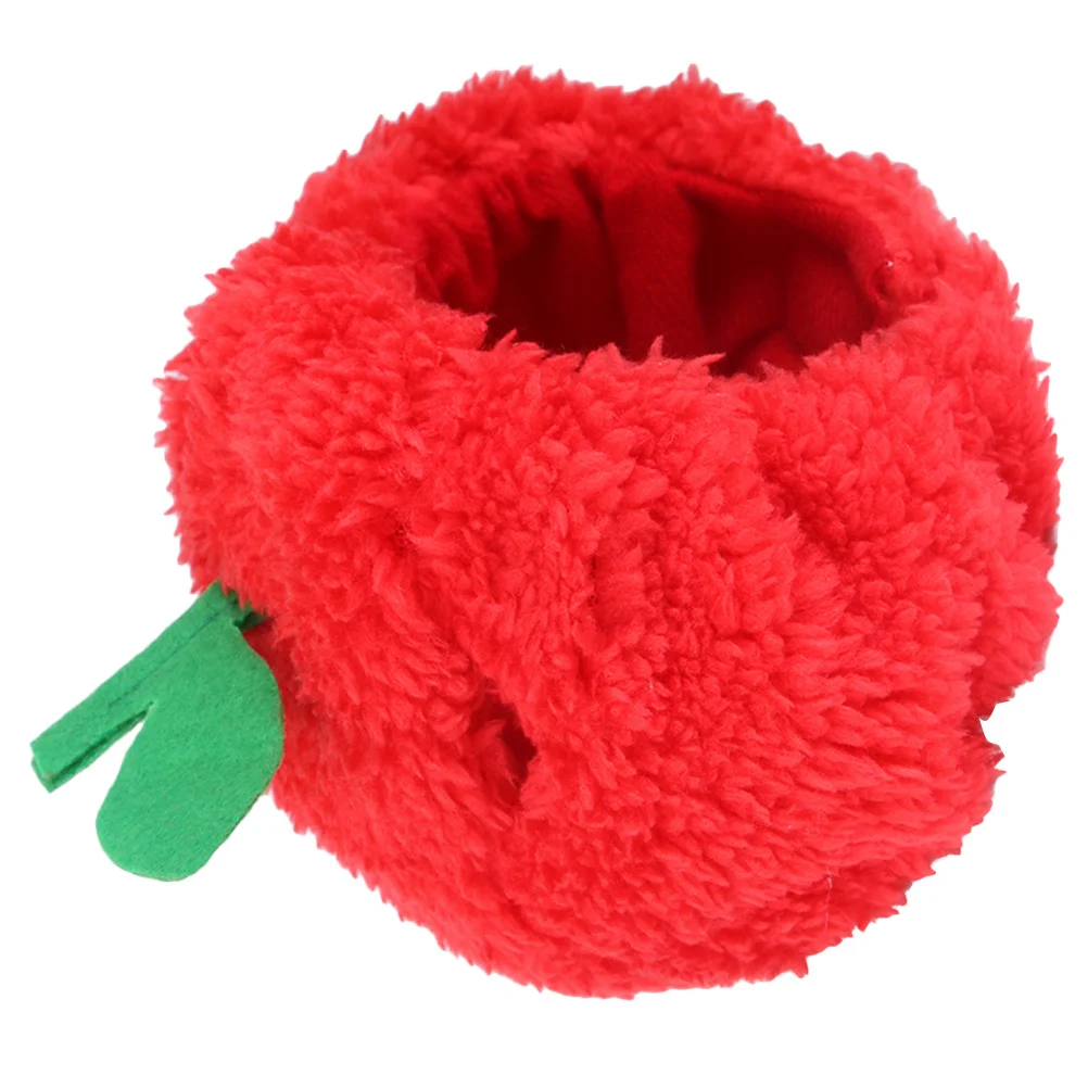 

Apple Shape Cat Headwear Soft Woolen Yarn Comfortable Pet Hat for Dress Up Party Holiday Birthday Photo Shoot Pet Headband