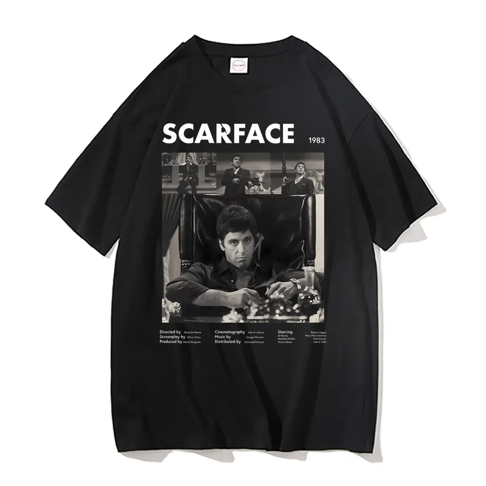 

Classic 90s Vintage Movie Scarface Tony Montana Al Pacino Graphic Tshirt Male Casual Tees Men Women Hip Hop Oversized T-shirts