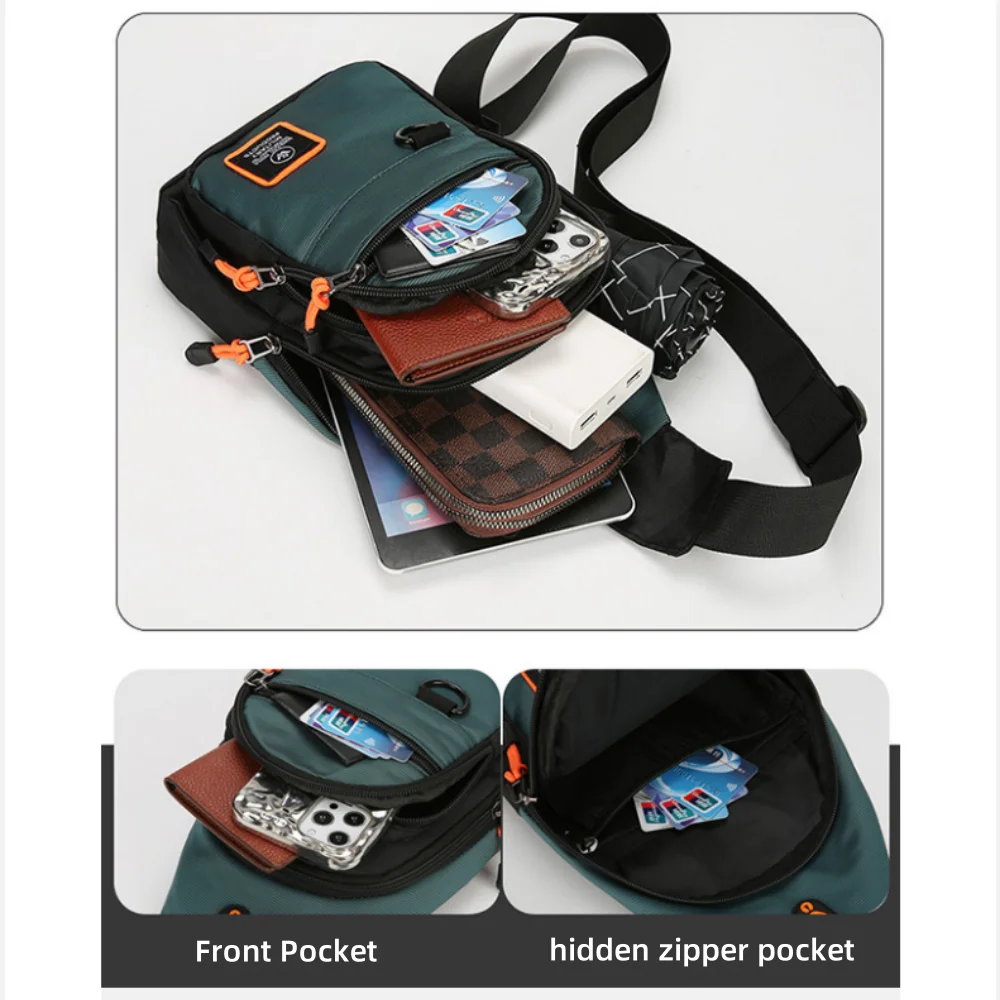 Fashion Men's Chest Bag Handbag Lightweight Oxford Fabric Crossbody Shoulder Bag Stylish Casual Men's Waist Packs Male Chest Bag image 3