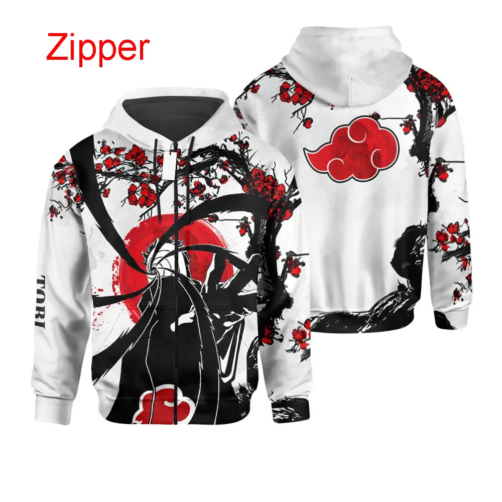 

Толстовка Tobi на молнии для мужчин и женщин, свитшот с мультипликационным принтом Наруто в японском стиле аниме, новинка 2024, модная детская куртка, пальто